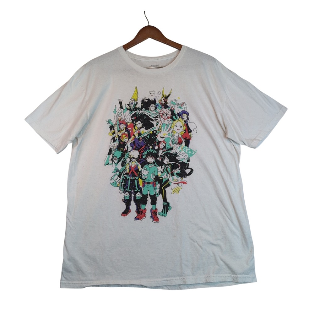 My Hero Academia Mens 2XL Graphic T-Shirt Funimation Anime White Cotton Tee